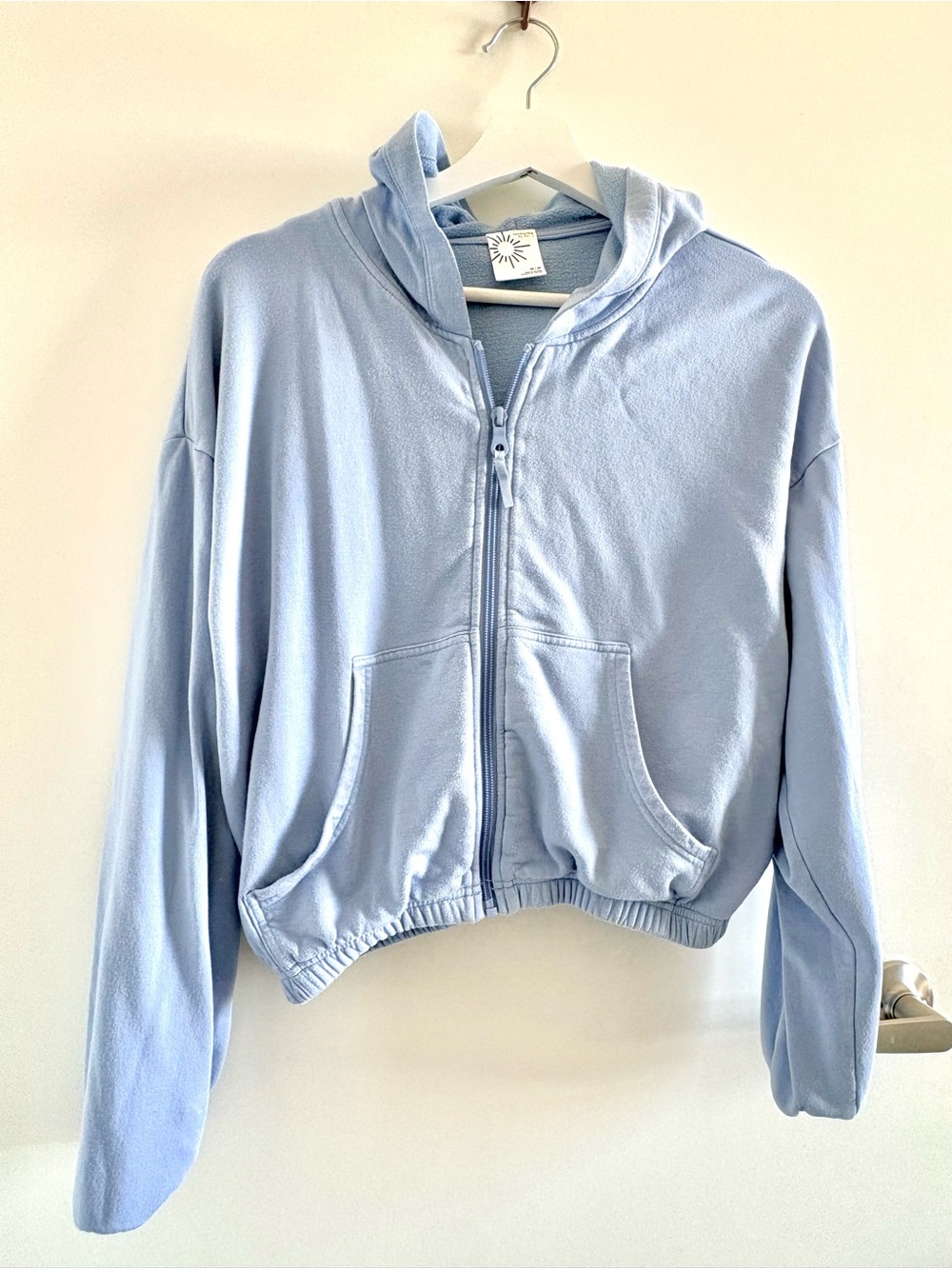 Aerie offline Light Blue Cropped Zip Hoodie